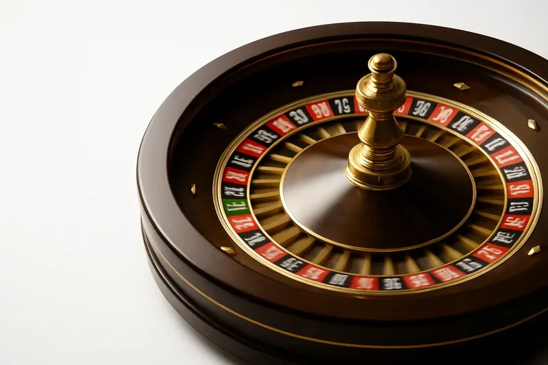 Close-up of live roulette wheel spinning in elegant casino lighting